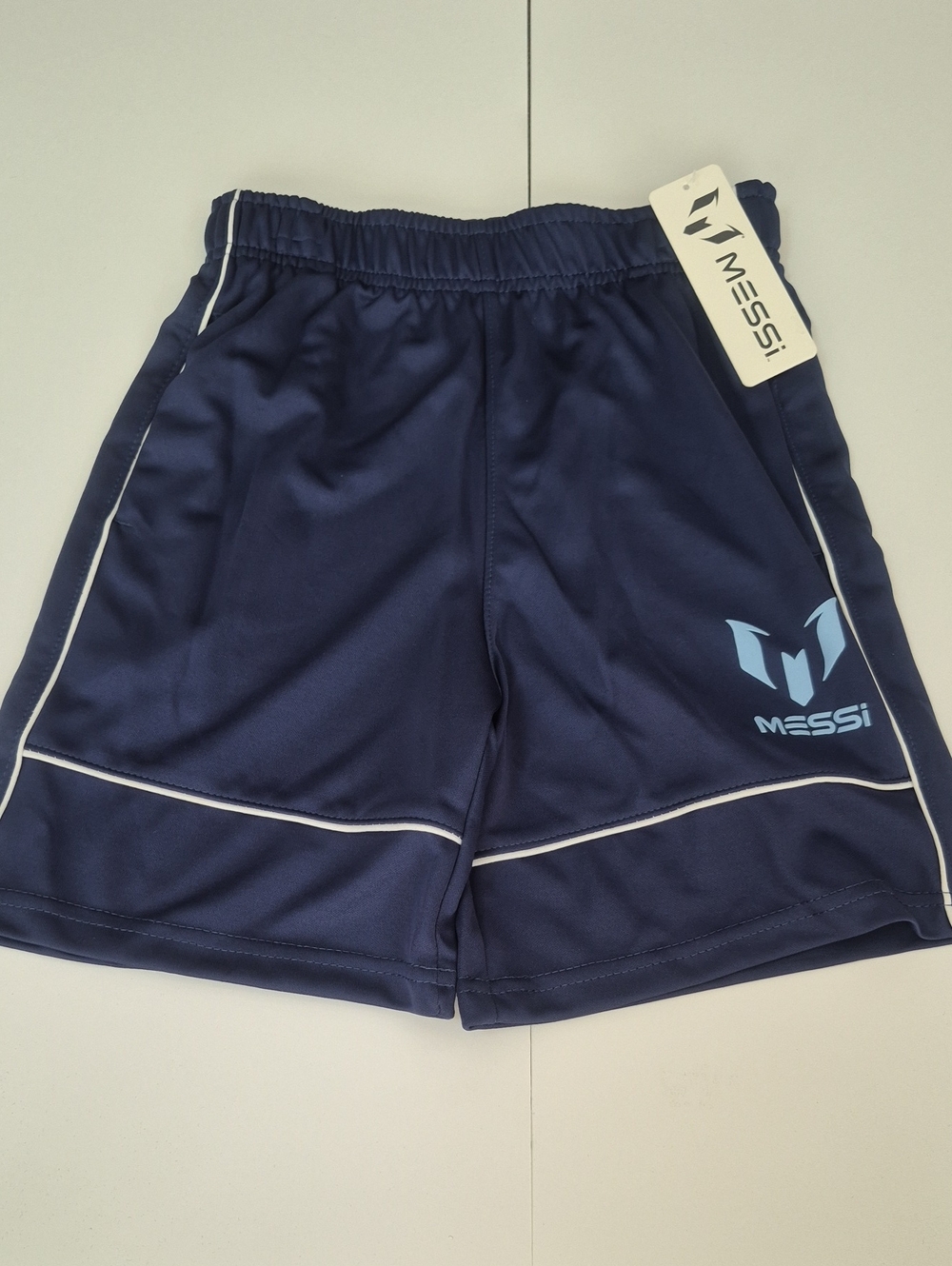 New MESSI Blue Athletic Shorts with Logo World Cup Boys L (10/12)